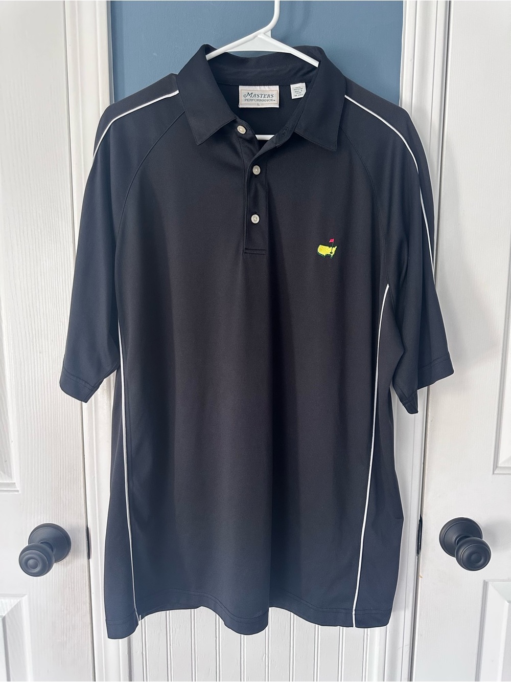 Masters Performance Augusta National Golf Polo Black White Piping Men’s LG
